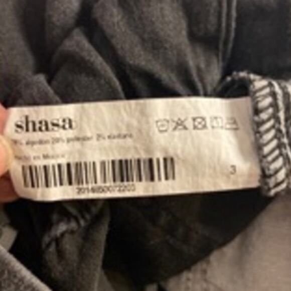 Shasa Denim Paperbag Shorts Y2K High Rise Black Size 3 - Picture 3 of 5